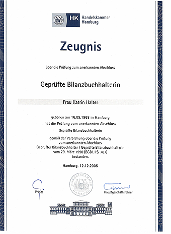 Geprüfte Bilanzbuchhalterin